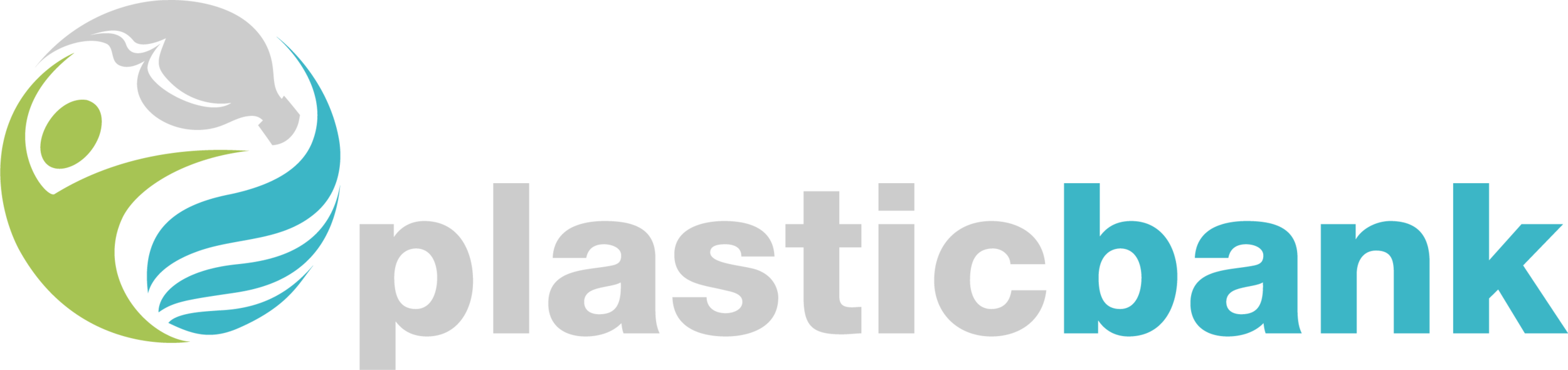PlasticBank Logo in blau und grün mit der Aufschrift "plasticbank".